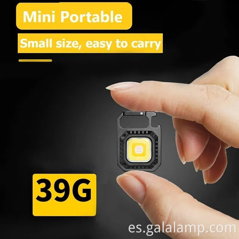 Llavero de iluminación portátil multifuncional con luz de campamento recargable